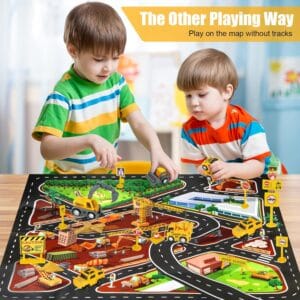 kizplays 260 pcs construction race tracks for kids toys